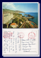 1976 Portugal Postcard Funchal Madeira Posted To Scotland ATM Red Meter - Frankeermachines (EMA)