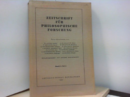 Zeitschrift Für Philosophische Forschung. Band II Heft 1. - Filosofie