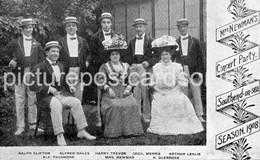 MRS NEWMANS CONCERT PARTY SOUTHEND ON SEA 1908 OLD B/W POSTCARD ESSEX - Southend, Westcliff & Leigh