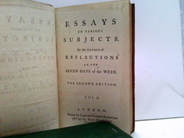 Essays On Various Subjects. - Duitse Auteurs