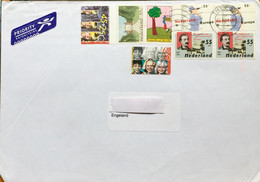 NEDERLAND 2008, AIRMAIL USED COVER TNT POST TO ENGLAND 8 STAMPS USED!!! ARCHITECTURE ,SAVE TREE ,EUROPA,CHILDREN BOYS , - Covers & Documents