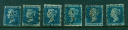 GB 1854-55 QV 2d Blues Perf 16 (6) Asst FU - Used Stamps