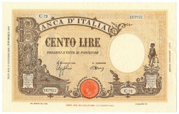 100 LIRE BARBETTI GRANDE B GIALLO TESTINA RETRO BI RSI 11/11/1944 SUP - Sonstige