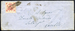 Cover 1860, Lettera Da Napoli Il 10.5. Affrancata Con 2 Grana Rosa Chiaro, Firmato AD, Sass. 7b, - Naples