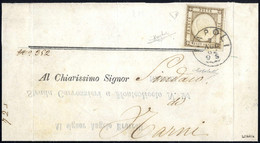 Cover 1862, Lettera Da Napoli Il 7.8. Affrancata Con Singolo ½ Grano Bistro Bruno Delle Province Napoletane, Firmato ED, - Naples