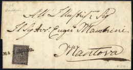 Cover 1856, Lettera Da Parma Il 1.6. Per Mantova Affrancata Con 15 C. Rosa Annullato Con Bollo Lineare, Sass. 3 / 500,- - Parma