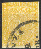 O 1853-55, 5 C. Giallo Arancio, Sass. 6 / 1400,- - Parma