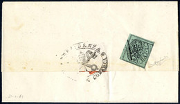 Cover 1852, 1 Baj. Verde Chiaro Otto Filetti Isolato Al Verso Di Lettera Da Roma 31.10.1863 Per Castelnuovo Di Porto, Sp - Papal States