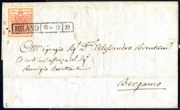 Cover 1850, 15 Cent. Rosso Su Lettera Da Milano 6.9.1851 (Sass. 3 - ANK 3HI) - Lombardy-Venetia