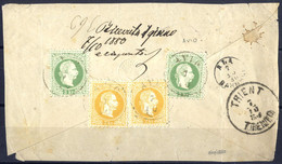 Cover "AVIO 7 / 10", Vier Einkreisstempel Auf 2 + 2 + 3 + 3 Kr. Auf Rückseitigem Briefteil Nach Trient (ANK 35II+36II) - Other & Unclassified