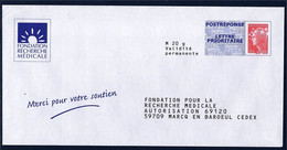 Fondation Pour La Recherche Enveloppe Postréponse Marianne Beaujard Non Circulé TVP LP Lot 13P232 Type N°4230 - Prêts-à-poster:reply