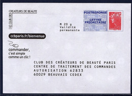 Le Club Des Créateurs De Beauté Enveloppe Postréponse Marianne Beaujard Neuve TVP LP Lot 11P291 Type N°4230 - PAP: Antwort