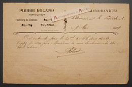 Pierre ROLAND Horticulteur à TOURNAI (Belgique) - 1928 - Memorandum - Landbouw