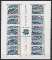 Monaco 1987 Yvert Bloc 37 ** Europa 1987  Luxe - Blocks & Kleinbögen