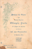 03611 "TORINO - PRANZO IN ONORE SIG.NA OLIMPIA PORTA - 5° REGINA DEL MERCATO - ONOMASTICO 16/12/1906 - AUTOGRAFO" MENU - Sonstige