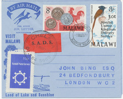 GB 1971 POSTAL STRIKE Airletter Malawi - London Carried By An Emergency Airmail Service - Brieven En Documenten
