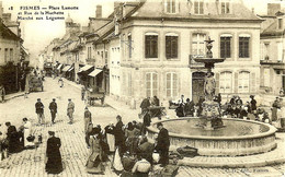 51 FISMES MARCHE AUX LEGUMES PLACE LAMOTTE ET RUE TRES COMMERCANTE DE LA HUCHETTE - Fismes