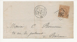 LAC 1870 NAPOLEON EMPIRE LAURE 10c BISTRE BORDEAUX GC 807 Pour Bordeaux - 1849-1876: Periodo Classico