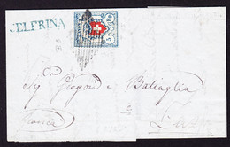 1852 Faltbrief Mit Blauem Stabstempel Celerina Neben Rayon 5 Rp Hellblau, Type 17, Stein B2, RU. Attest Marchand. Nach - 1843-1852 Kantonalmarken Und Bundesmarken