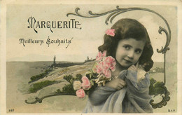 MARGUERITE Marguerite * Carte Photo * Prénom Name * Enfant , Meilleurs Souhaits * Art Nouveau Jugenstil - Nomi