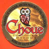 Sous Bock Coaster Bière Choue Brasserie En France à Giey Sur Aujon - Chouette - Sotto-boccale