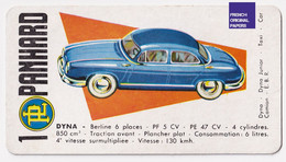 Image Carte De Jeu Thème Voiture Automobile 11x6cm - Années 1950/60 - Panhard Dyna Berline Traction Avant A59-60 - Other & Unclassified