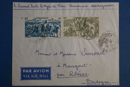 AP7 MADAGASCAR   BELLE LETTRE 1959 PAR AVIONB  POUR RIBERAC   FRANCE  +N°68 + +AFFRANCH.INTERESSANT - Luftpost