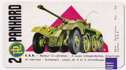 Image Carte De Jeu Thème Voiture Automobile 11x6cm -Années 1950/60 - Panhard Char E.B.R. Armée D'Assaut Militaire A59-67 - Other & Unclassified