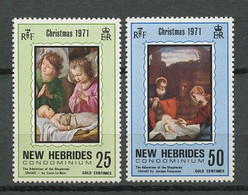 New Hébrides 1971 N° 316/317 ** Neufs MNH Superbes C 4.50 € Noël Christmas Adoration Des Bergers Tableaux Painting - Nuevos