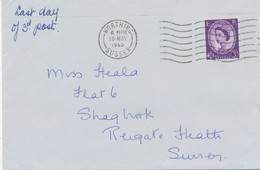 GB 1965 QEII Wilding 3d Single Postage On Superb LAST DAY POSTAGE RATE COVER - Briefe U. Dokumente