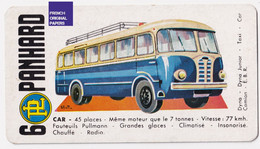Image Carte De Jeu Thème Voiture Automobile 11x6cm -Années 1950/60 - Panhard Bus Autobus Car Fauteuils Pullmann A59-71 - Other & Unclassified