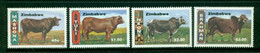 ZIMBABWE 1997 Mi 589-92** Cattle Breeds [DP178] - Hoftiere