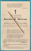 Ursel, 1933, Geerard Sierens, De Steene - Devotieprenten