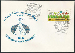 EGYPT First Day Covert  FDC 1998 EGYPTIAN SURVEY AUTHORITY 100 Years Anniversary 1898 - 1989 - Cartas & Documentos