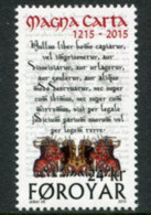 FAEROE ISLANDS 2015 800th Anniversary Of Magna Carta MNH / **.  Michel 822; SG 713 - Färöer Inseln