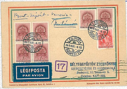 27180 - HUNGARY - POSTAL HISTORY - First Flight Card ZAGREB Venezia MILANO 1941 - Covers & Documents