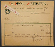 Léon WETTSTEIN Imprimerie & Reliure - VERVIERS - Facture 1947 > Ets Dekeuver Et Meskens - Belgique - Stamperia & Cartoleria