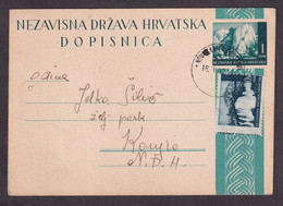 Croatia (NDH) WWII - Stationery Sent To Konjic With Rare Cancel NOVA KAPELA ISPOSTAVA From 18.04.1942. - Croatia