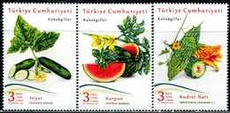 XH0193 Turkey 2021 Fruits, Vegetables, Bitter Gourd, Watermelon, Etc. 3V MNH - Nuovi