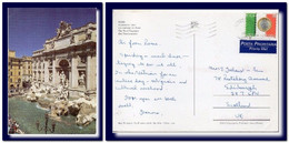 2004 Vatican Vatikan Vaticano Postcard Trevi Fountain Rome Roma Mailed To Scotland Ak Carte - Storia Postale