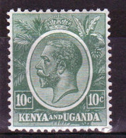 Kenya And Uganda 1922 King George V 10c In Mounted Mint Condition. - Kenya & Oeganda