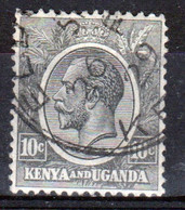 Kenya And Uganda 1922 King George V 10c In Fine Used Condition. - Kenya & Uganda