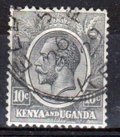 Kenya And Uganda 1922 King George V 10c In Fine Used Condition. - Kenya & Ouganda