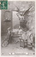 Mastroianni Annonciation Angel  Poterie Rouet Spinning Wheel Envoi Usine Lequesne Beaucamps Le Vieux 80 - Mastroianni