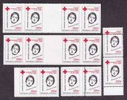 Croatia - Lot Of Stamps Of Croatian Red Cross From 1995., Errors Of Perforation, Shifts, Imperforate And Pairs With Gutt - Croatia