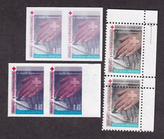 Croatia - Week Of Red Cross From 1997, Imperforate Phase And Trial Of Color And Errors Of Perforation. - Croatia