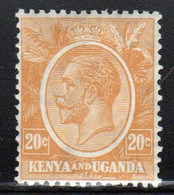 Kenya And Uganda 1922 King George V 20c In Fine Used Condition. - Kenya & Ouganda