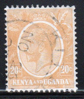 Kenya And Uganda 1922 King George V 20c In Fine Used Condition. - Kenya & Oeganda