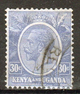 Kenya And Uganda 1922 King George V 30c In Fine Used Condition. - Kenya & Ouganda