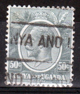 Kenya And Uganda 1922 King George V 50c In Fine Used Condition. - Kenya & Ouganda